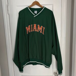University of Miami crewneck windbreaker XXL